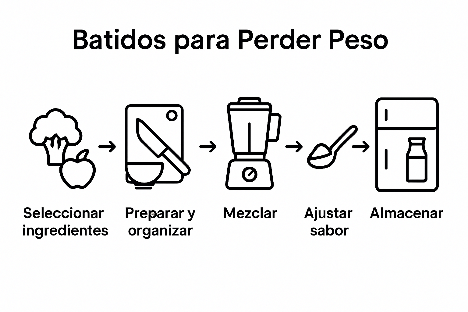 Infographic weight loss smoothie process steps