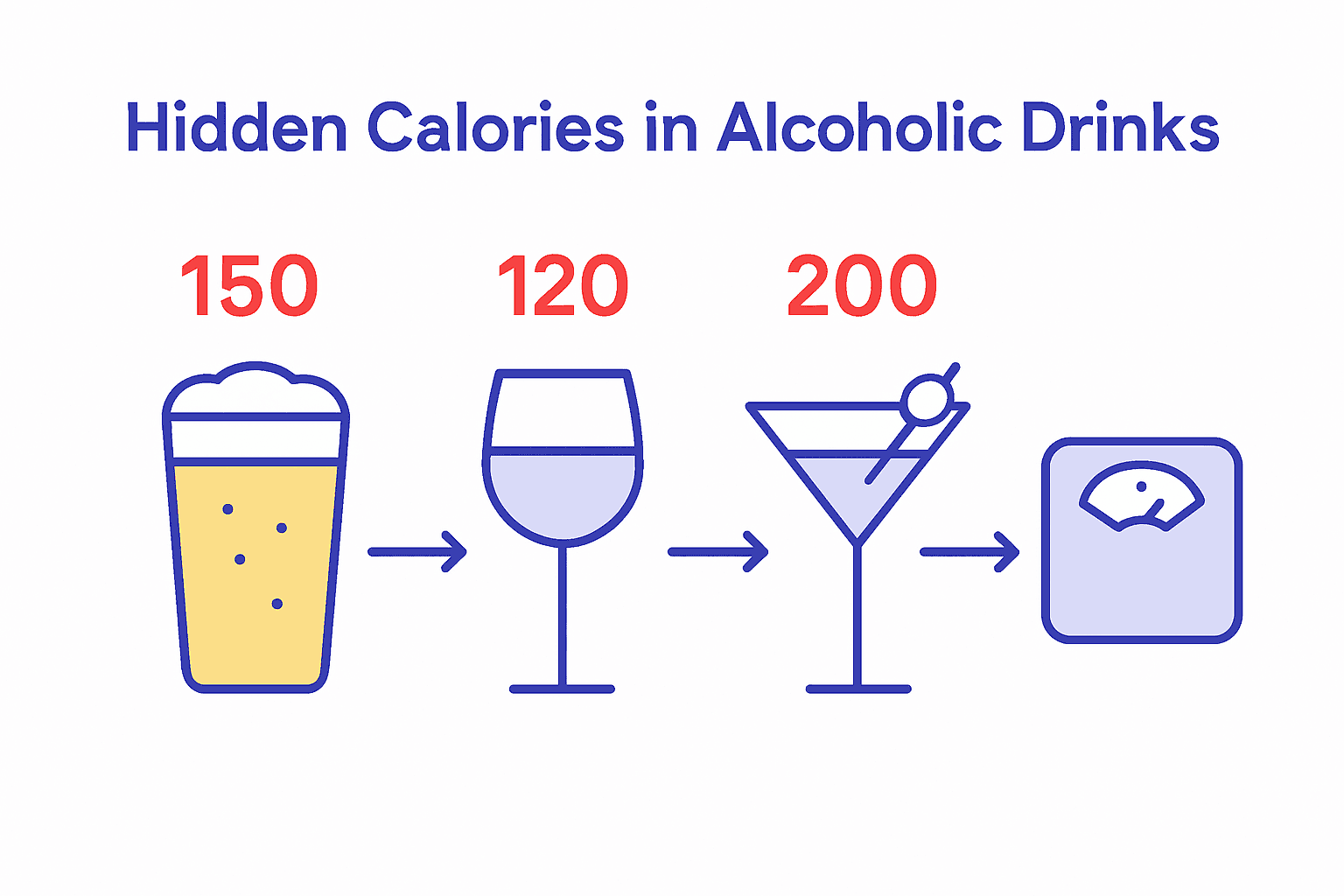 Infographic compares calories in alcoholic drinks