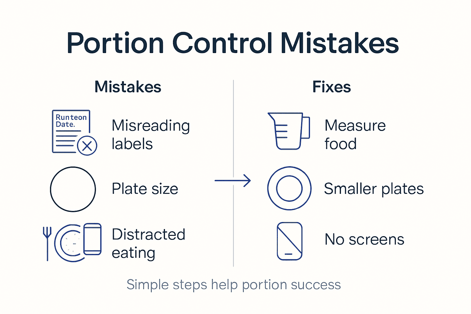Infographic common portion control errors and fixes