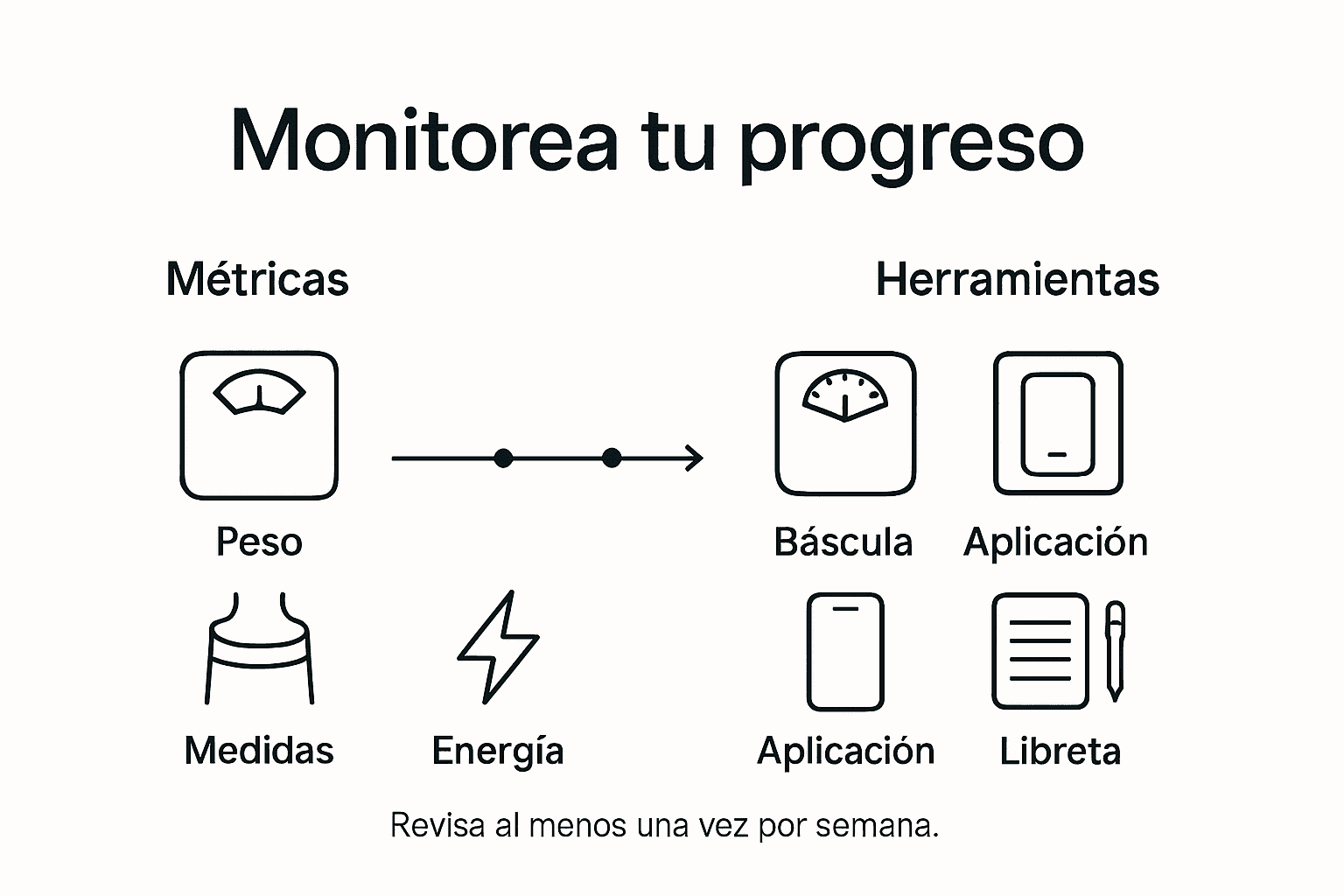 Infografía: cómo llevar un seguimiento efectivo de tu progreso en la dieta
