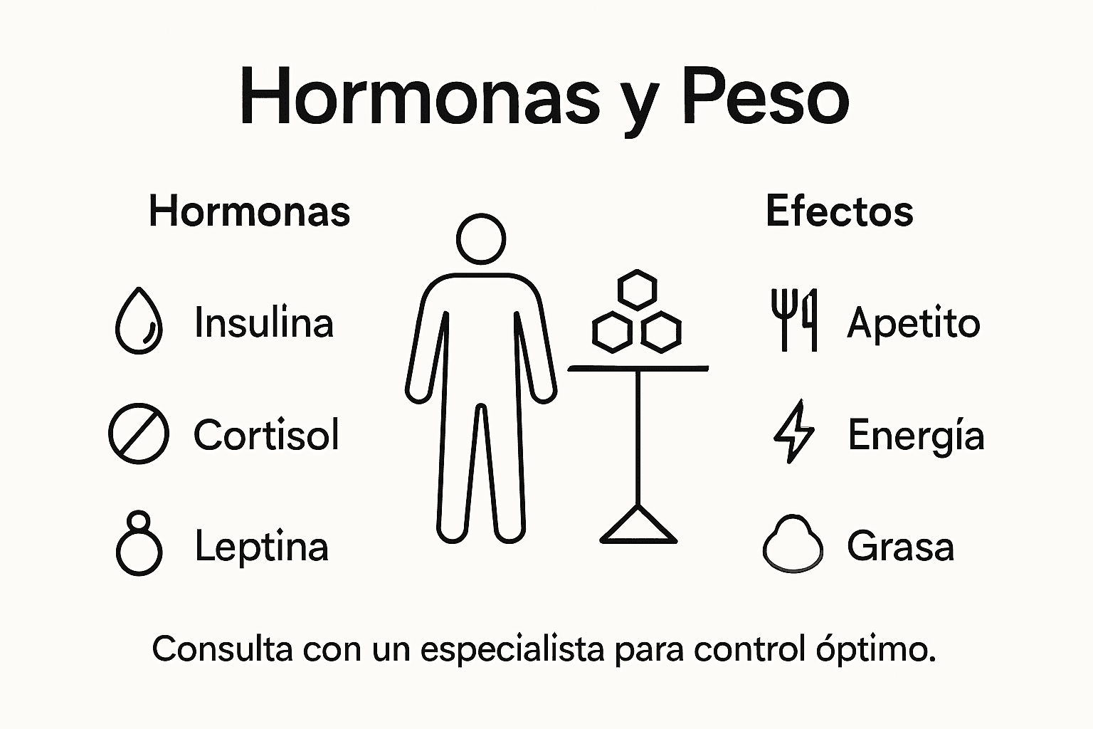 Guía visual sobre la relación entre las hormonas y el peso corporal