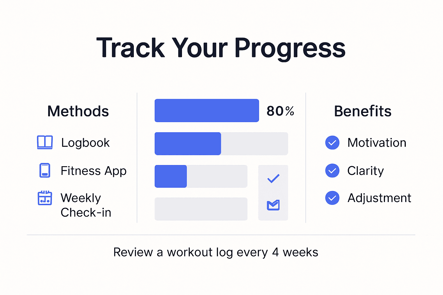Infographic tracking home workout progress methods and benefits