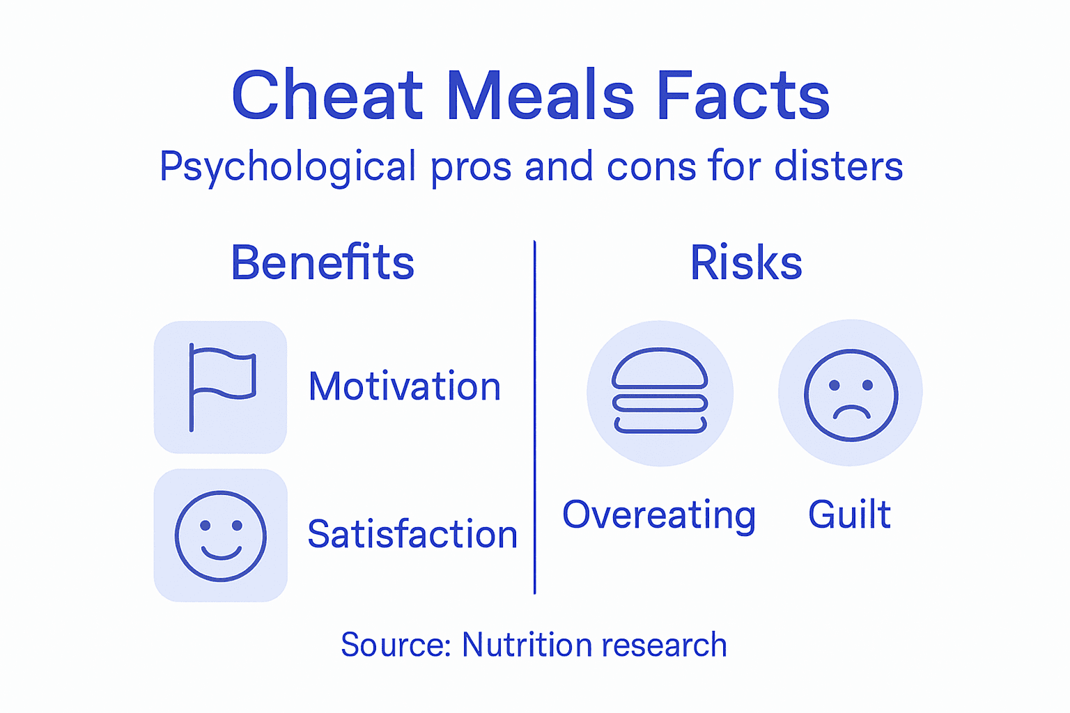 Infographic showing cheat meals’ benefits and risks