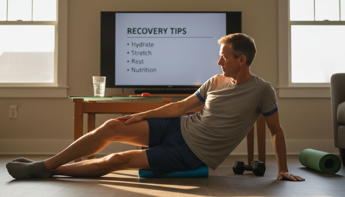 Man using foam roller for muscle recovery