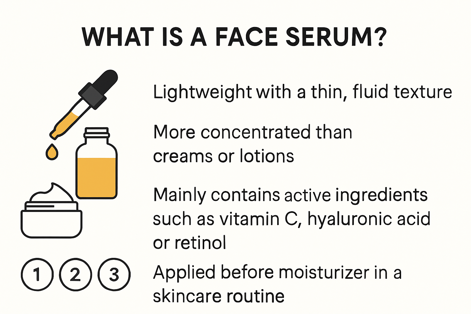 Infographic explaining what a face serum is and its benefits