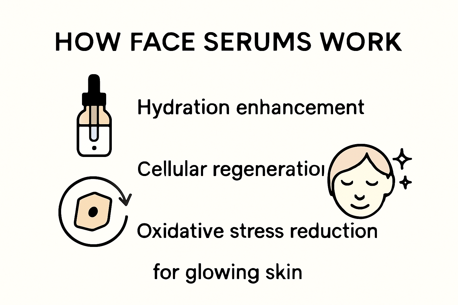 Infographic explaining how face serums boost glowing skin