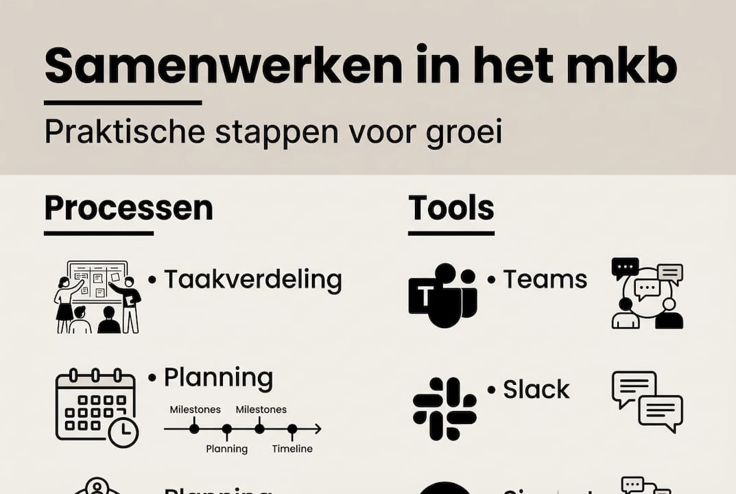 Infographic over effectieve samenwerking en handige tools