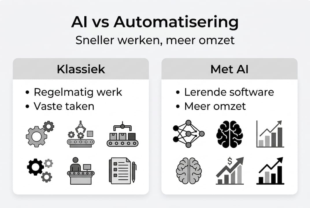 Infographic: de voordelen van AI ten opzichte van traditionele automatisering