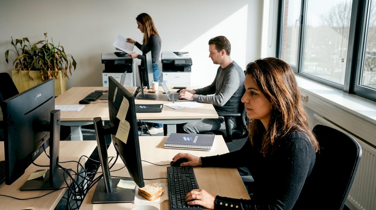 Het team pakt digitale werkzaamheden doelgericht en efficiënt aan.