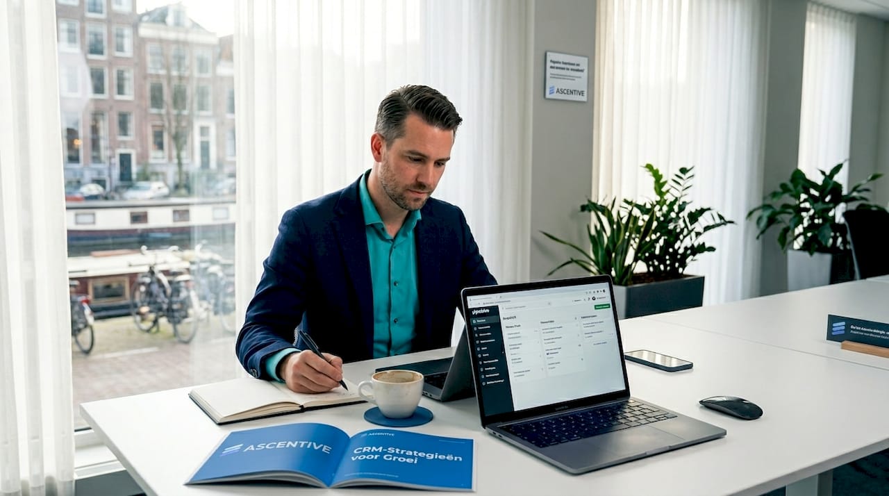 Een Pipedrive-specialist aan de slag op kantoor.