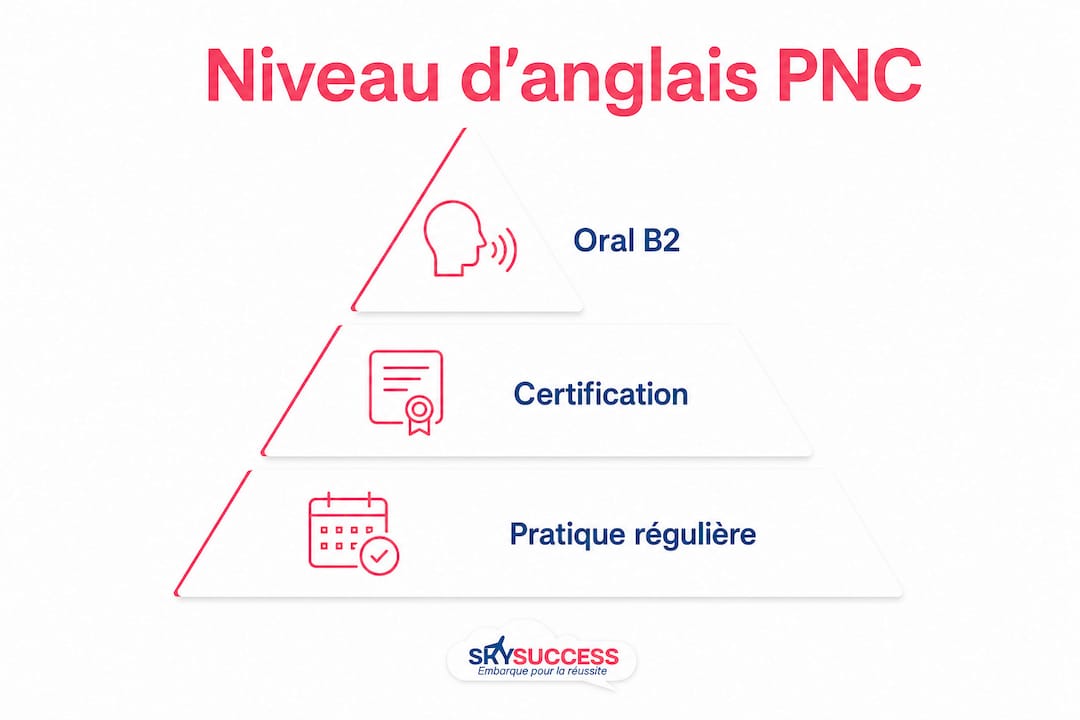 Schéma illustrant la hiérarchie des exigences en anglais pour le PNC