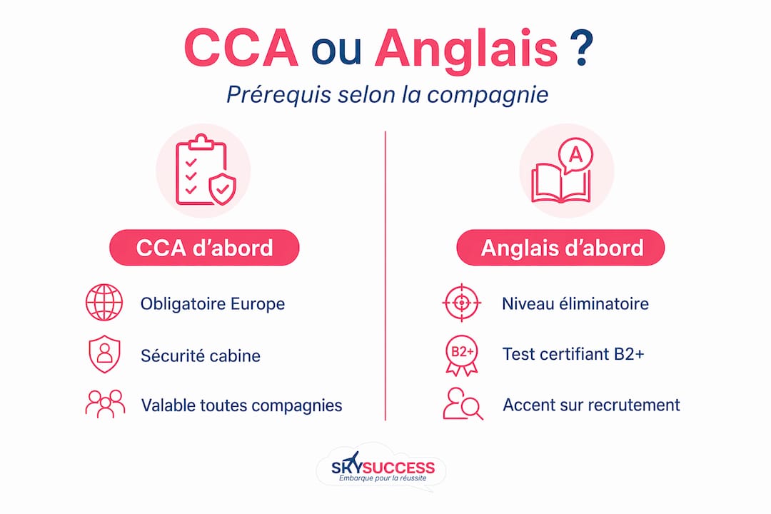 Infographie : les différences entre le parcours CCA et le cursus anglophone