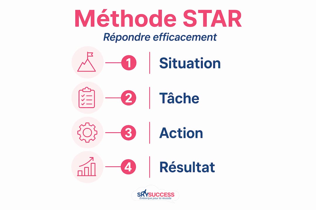 Visuel pédagogique présentant les différentes étapes de la méthode STAR