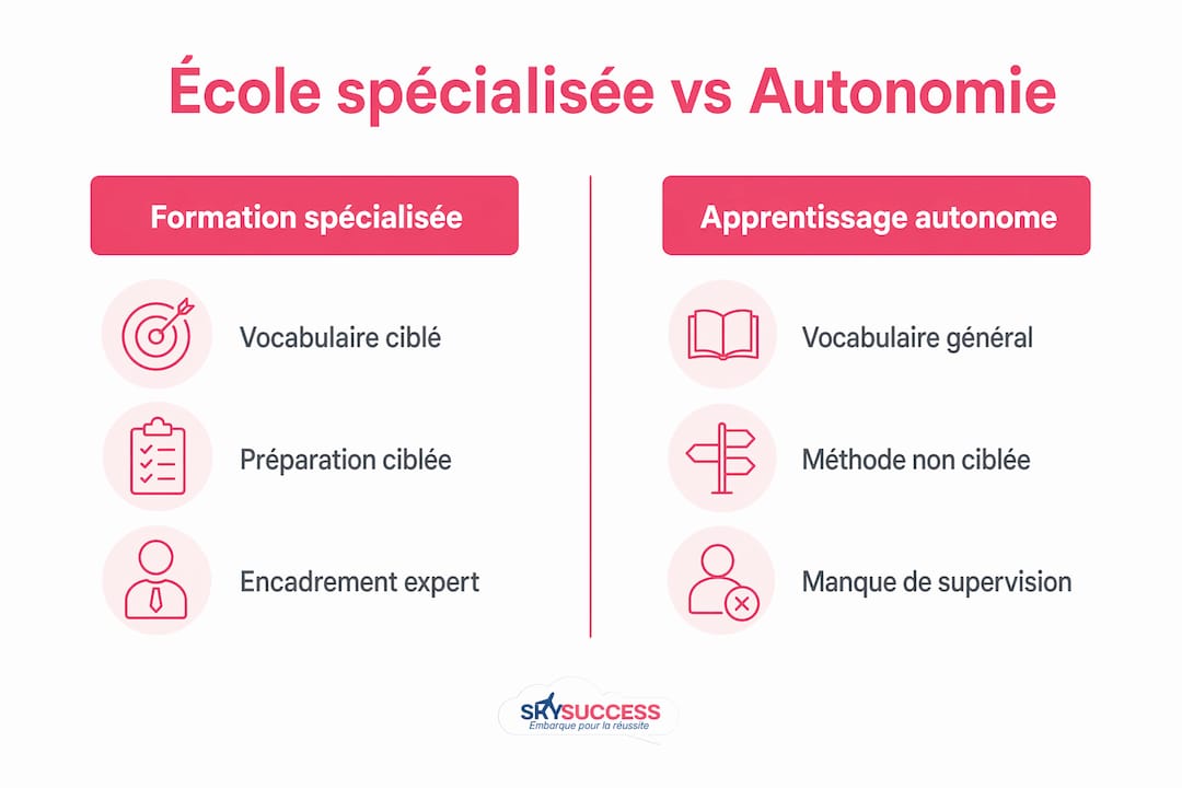 Infographie : école spécialisée ou apprentissage en autodidacte, que choisir ?