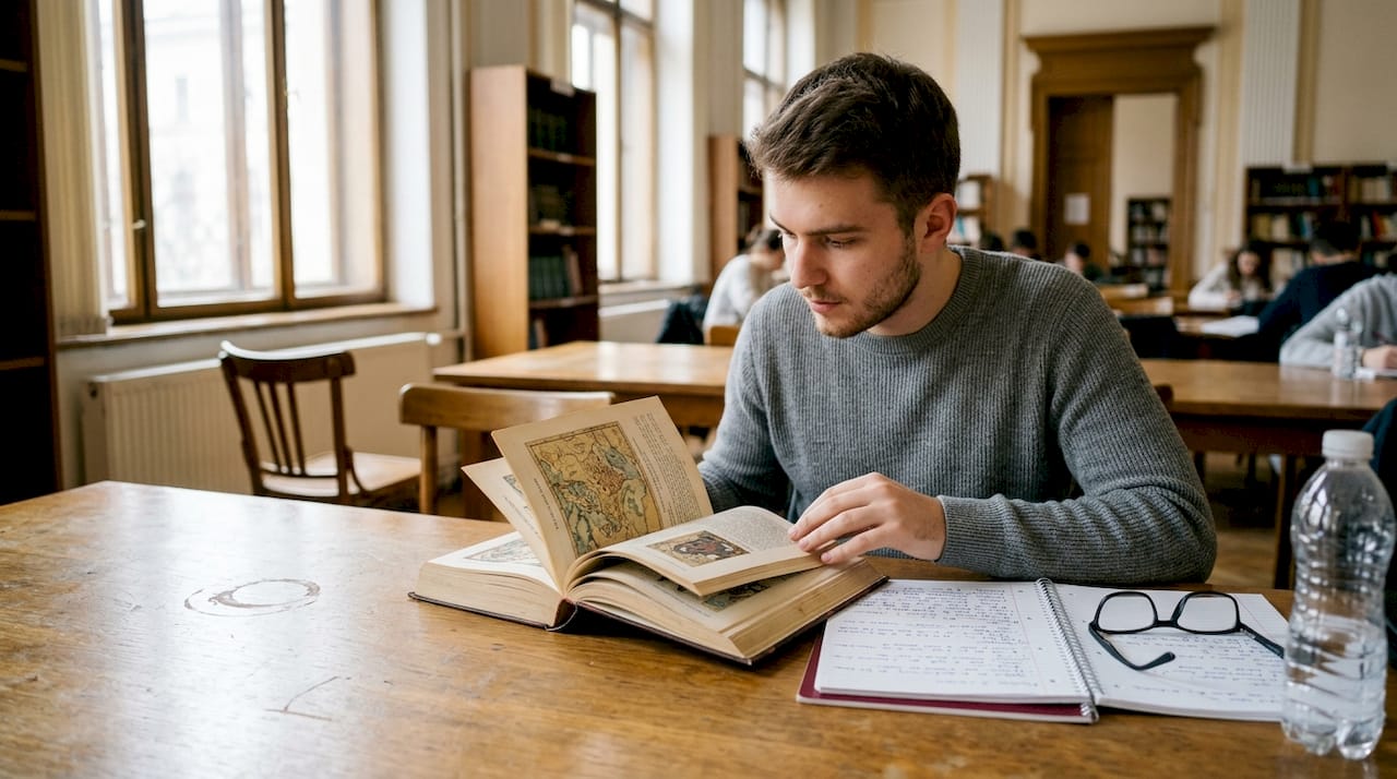 Student care aprofundează viața și domnia lui Vlad Țepeș, studiind o biografie istorică despre acesta.