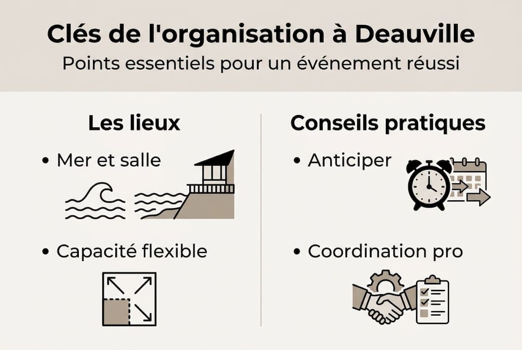 Tout ce qu’il faut savoir pour organiser un événement réussi à Deauville, présenté en infographie