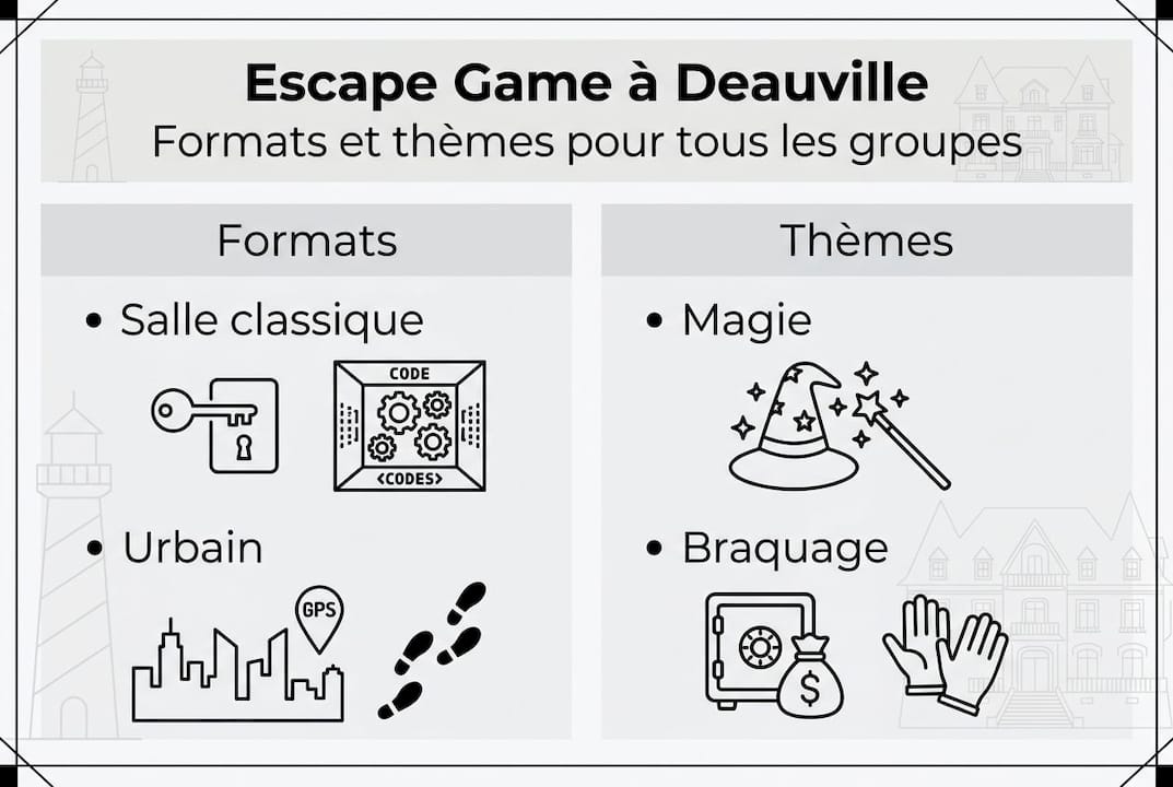 Une infographie pour explorer les différents formats et univers proposés par les escape games