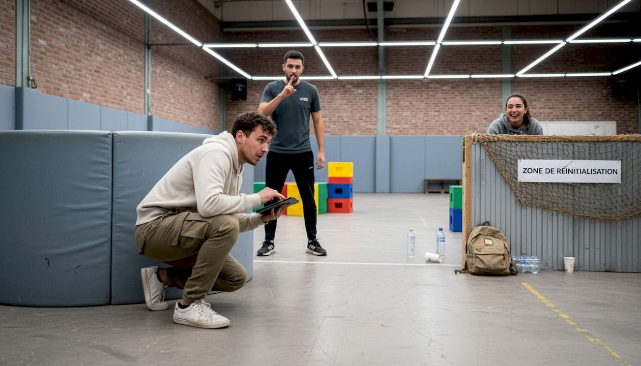 Des jeunes adultes plongés dans un jeu d’équipe plein d’action