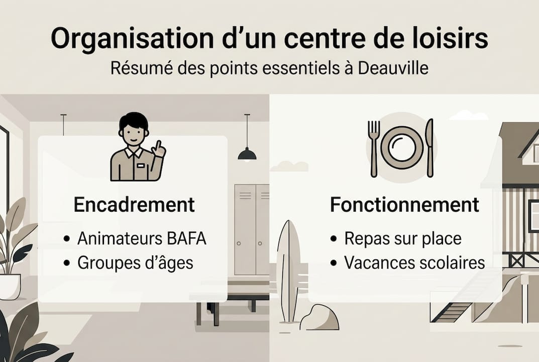 Présentation visuelle de l’organisation du centre de loisirs de Deauville
