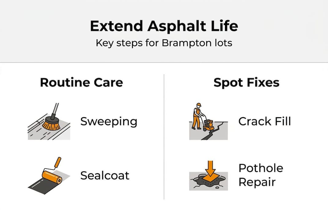 Infographic of asphalt life extension steps