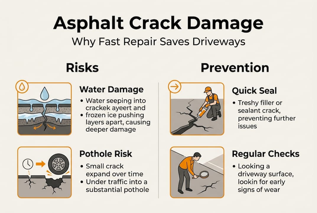 Infographic showing risks and prevention for cracks