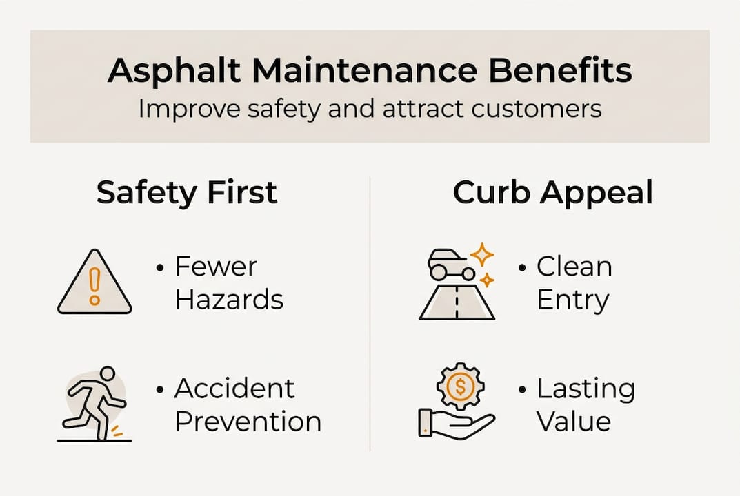 Infographic core benefits asphalt maintenance