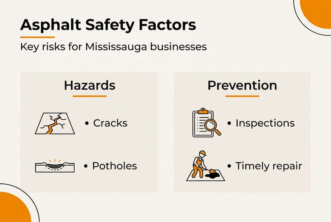 Infographic on asphalt safety factors hazards prevention