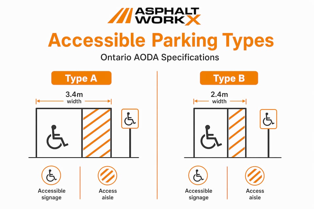 Infographic comparing Ontario accessible parking space types