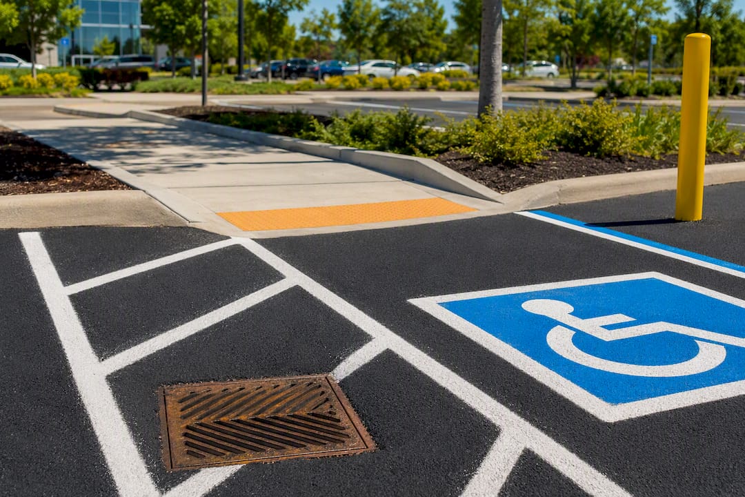 Maintained accessible ramp and parking stall