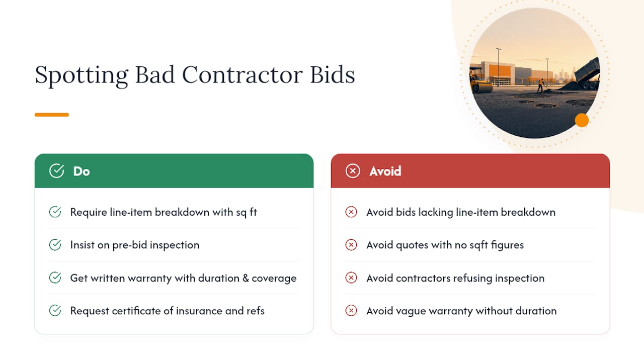 Diagram highlighting red flags in contractor bids