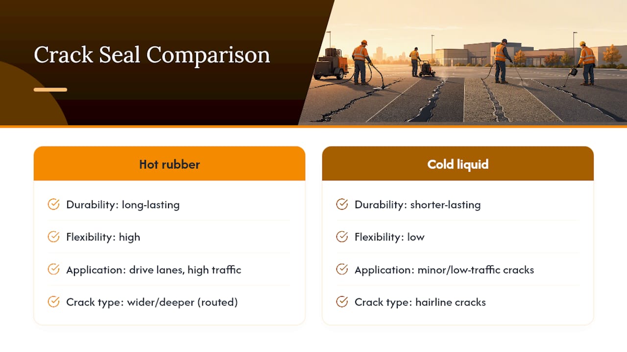 Comparison diagram of crack filling methods