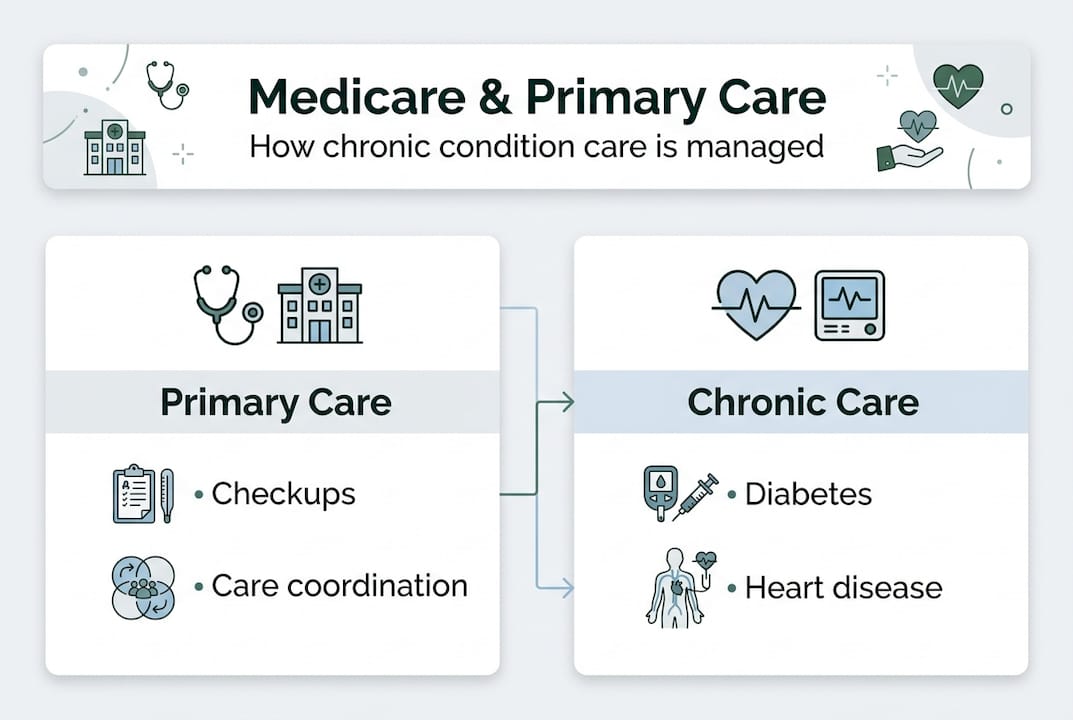 Infographic showing Medicare care categories
