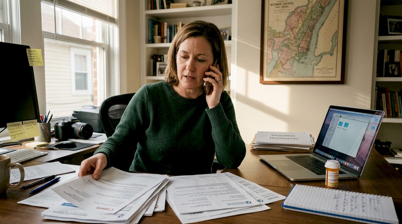 Woman organizes Medicare chronic care paperwork