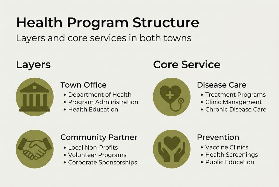 Infographic showing health program structure overview