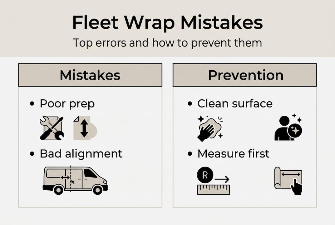 Infographic outlining fleet wrap mistakes and fixes
