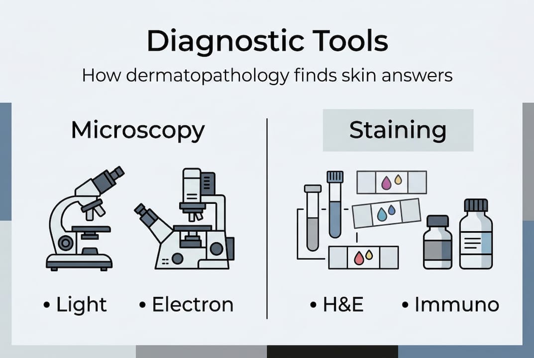 Infographic of dermatopathology diagnosis methods