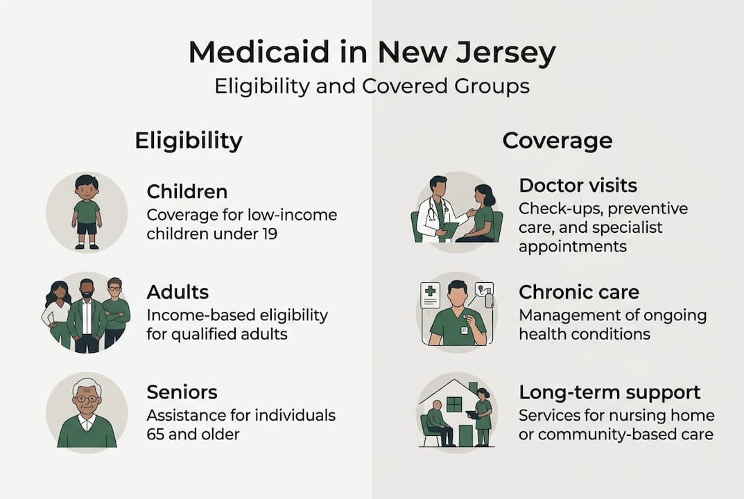 Infographic showing Medicaid eligibility and coverage