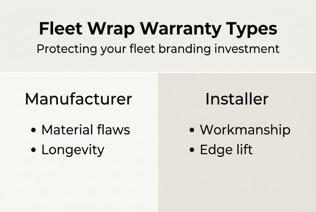Infographic shows wrap warranty types and benefits