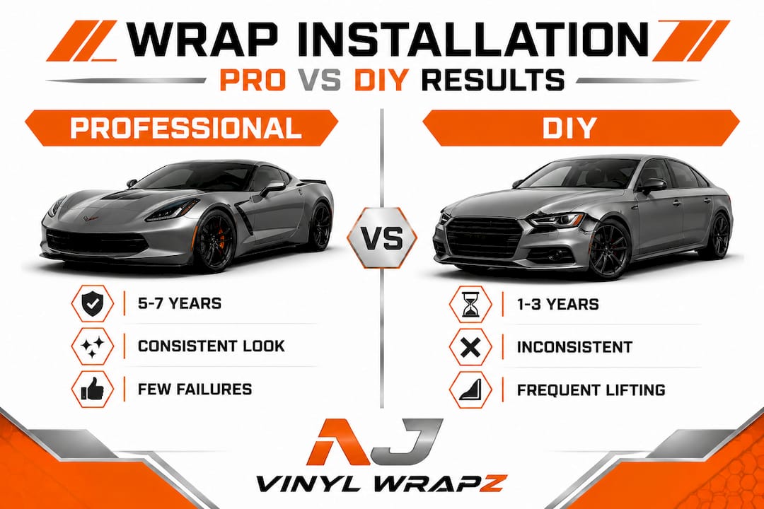 Infographic comparing professional and DIY fleet wraps