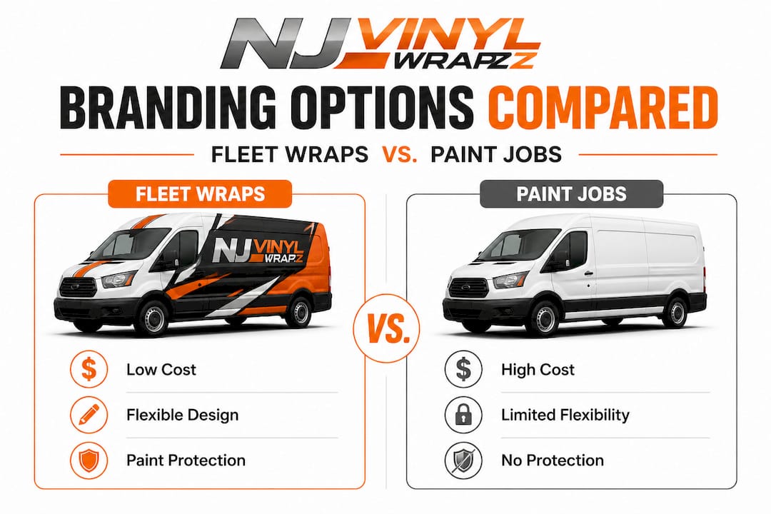 Infographic comparing fleet wraps and paint jobs