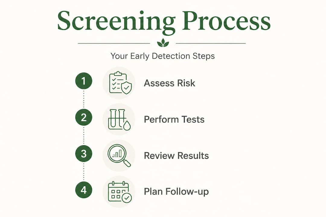 Infographic visualizing health screening process steps