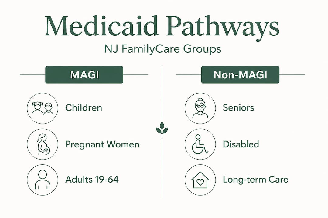 Infographic comparing MAGI and non-MAGI Medicaid