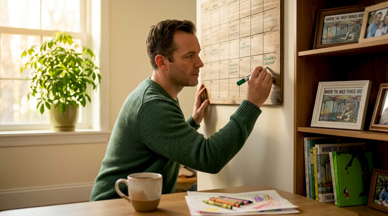 Parent adding family preventive care to calendar