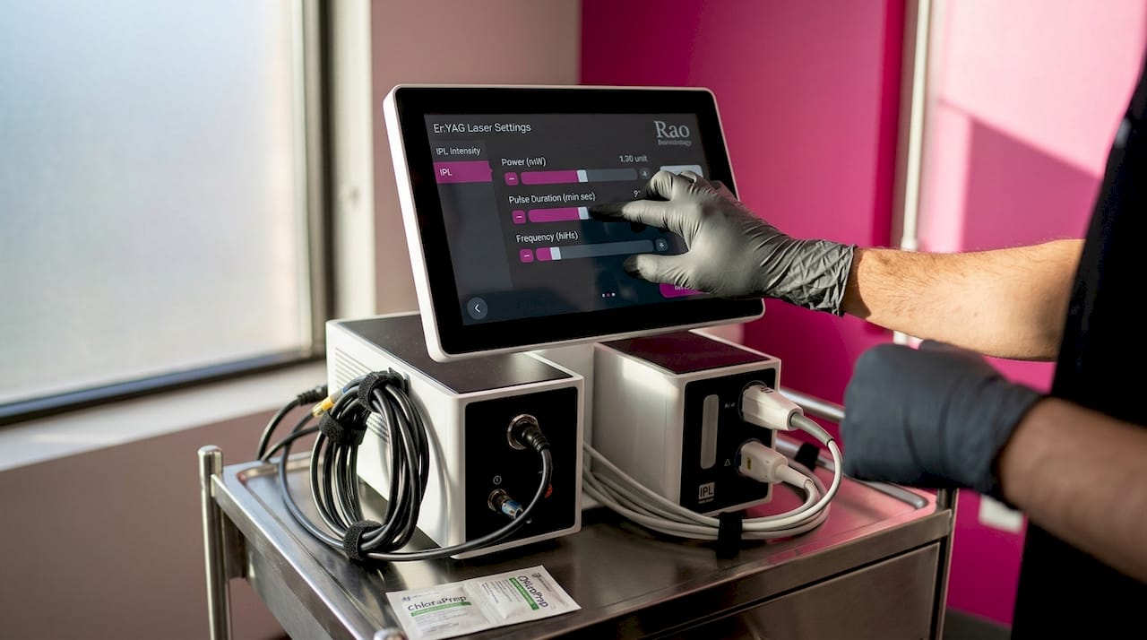 Laser treatment devices and controls in clinic