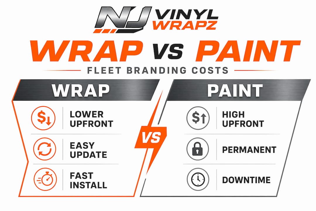 Infographic comparing wrap and paint fleet costs