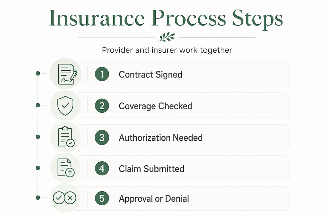 Infographic showing insurance process steps