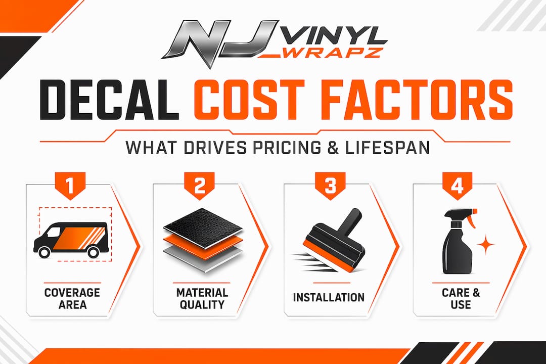 Infographic of business vehicle decal cost factors