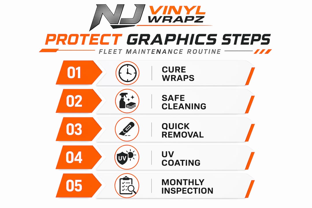 Infographic shows steps for protecting fleet vehicle graphics