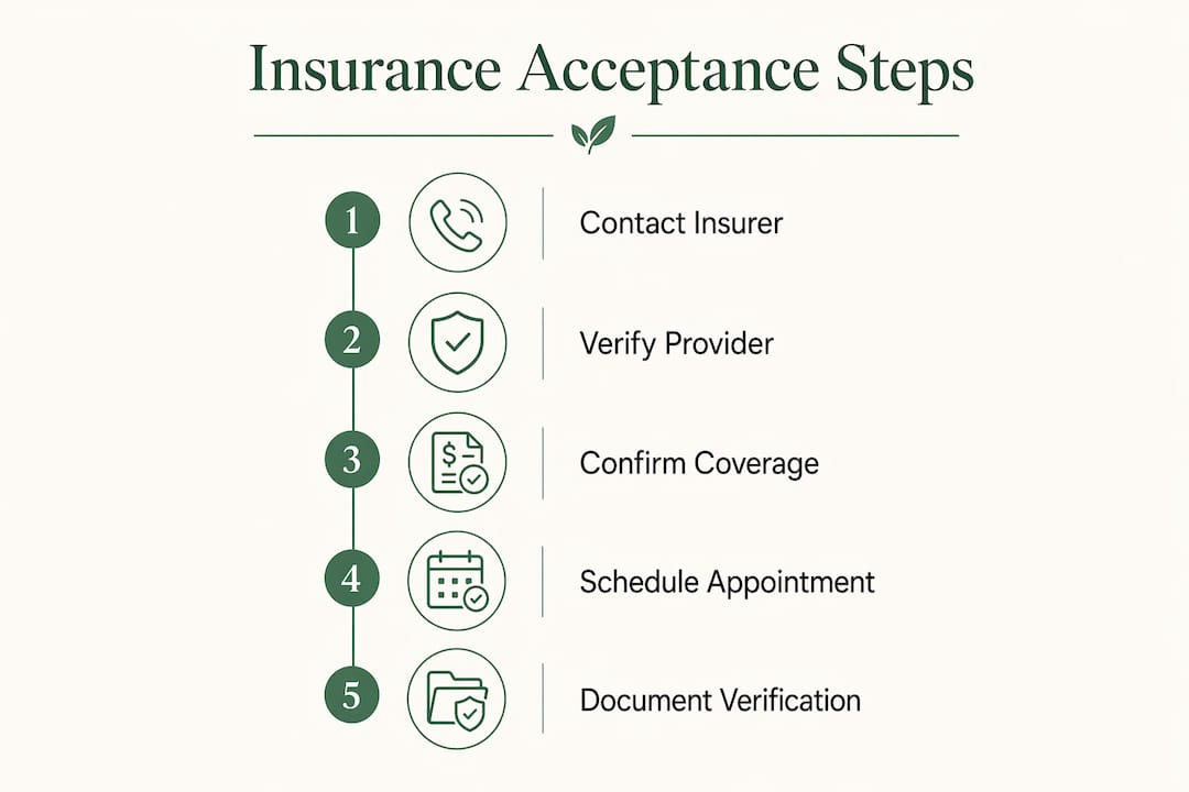 Infographic showing insurance acceptance verification steps