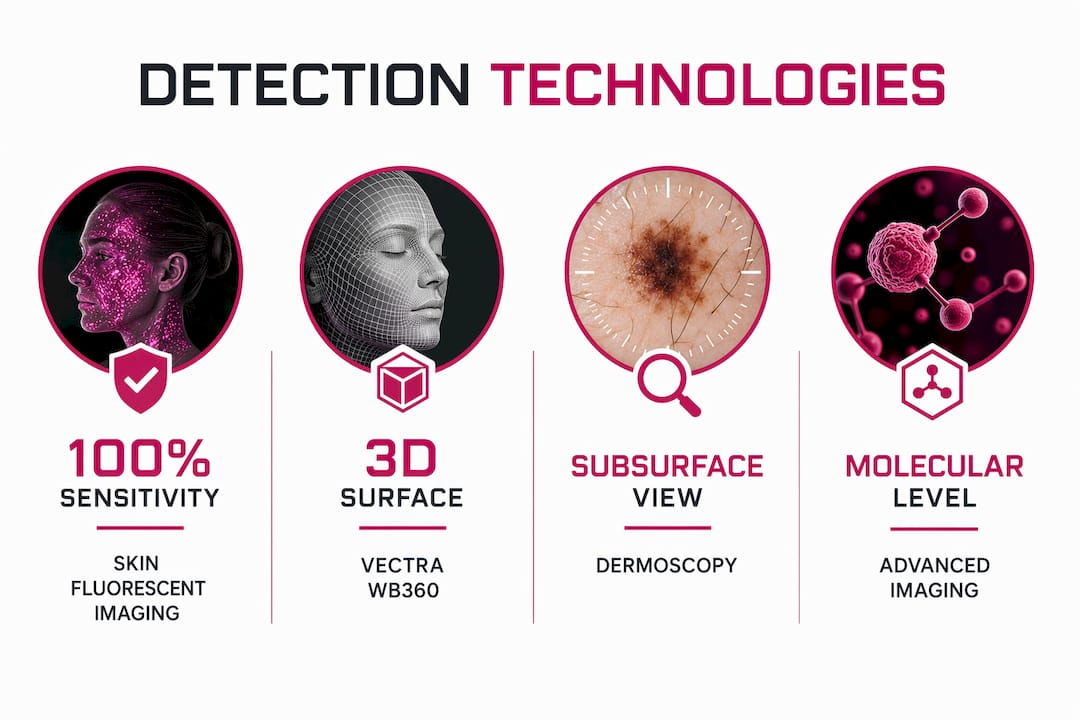 Infographic with key early skin cancer detection technologies